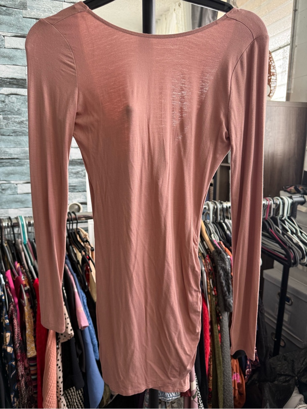 Forever 21 Long Sleeve Bodycon Dress in Dusty Rose
